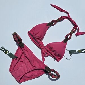 Despi Pink Beaded Bikini Set